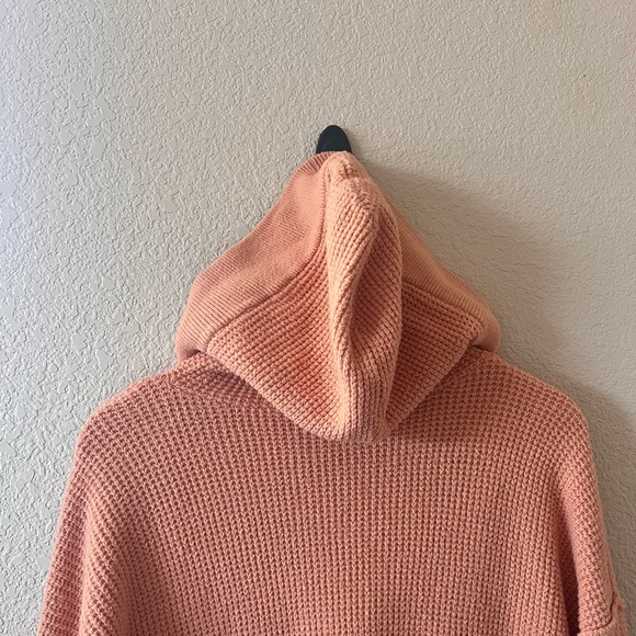 Aerie CozyUp Waffle Knit Hoodie - Peach - Picture 10 of 11